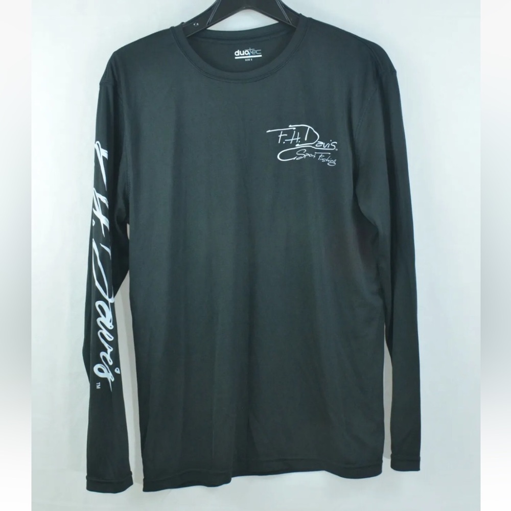 FH Davis Sport Fishing Black Mens Duo Tec Long Sleeve T-Shirt